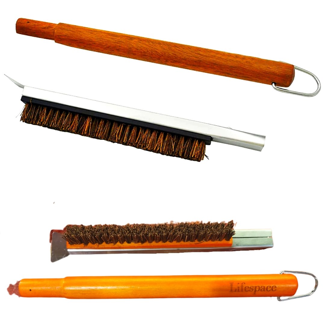 Lifespace Pizza Stone Cleaning Brush with Scraper - Lifespace