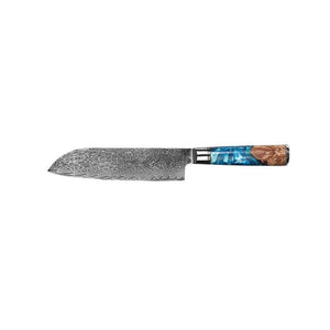 Lifespace Premium 7" Santoku Knife w/ Resin Handle & Full Tang Damascus Blade - Lifespace