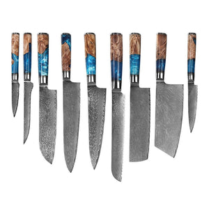 Lifespace Premium 7,5" Cleaver Knife w/ Resin Handle & Full Tang Damascus Blade - Lifespace