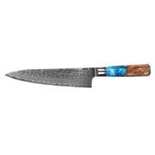 Load image into Gallery viewer, Lifespace Premium Damascus 9 Piece Resin Handle Full Tang Chef Knife Set - Lifespace