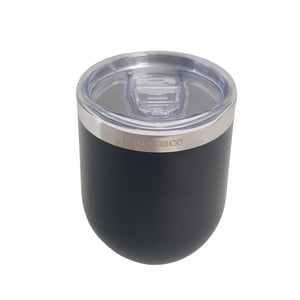 Lifespace Premium Stainless Steel Matt Black Double Walled Wine Cups / Mug - Pair - Lifespace
