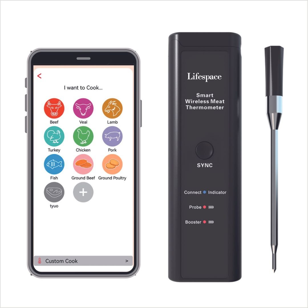Lifespace Premium Smart Bluetooth Probe Thermometer - 2024 improved model - Lifespace