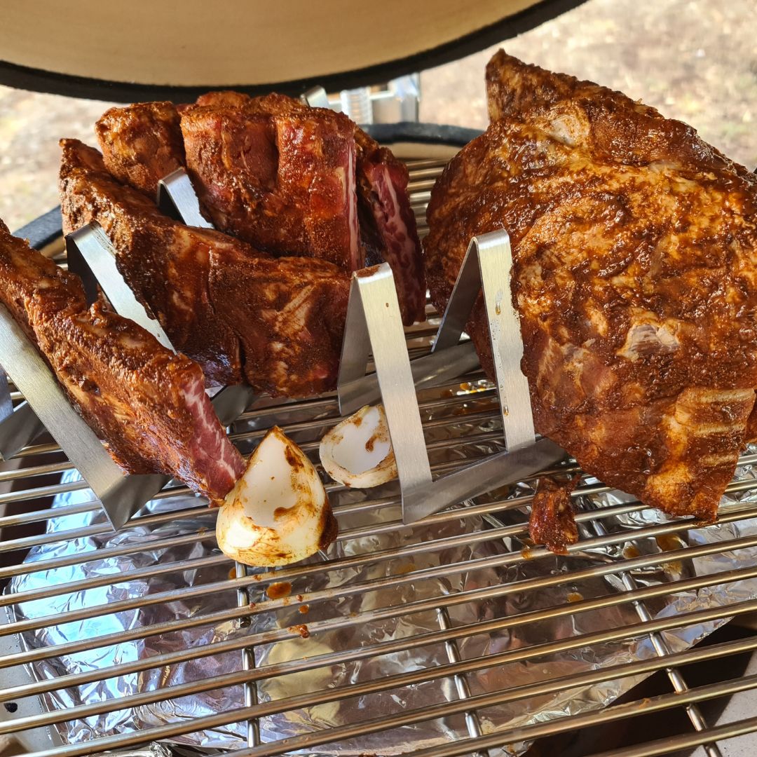 Lifespace Premium Stainless Steel T-Bone / Chop Rack - 4 Slot (2 pack)