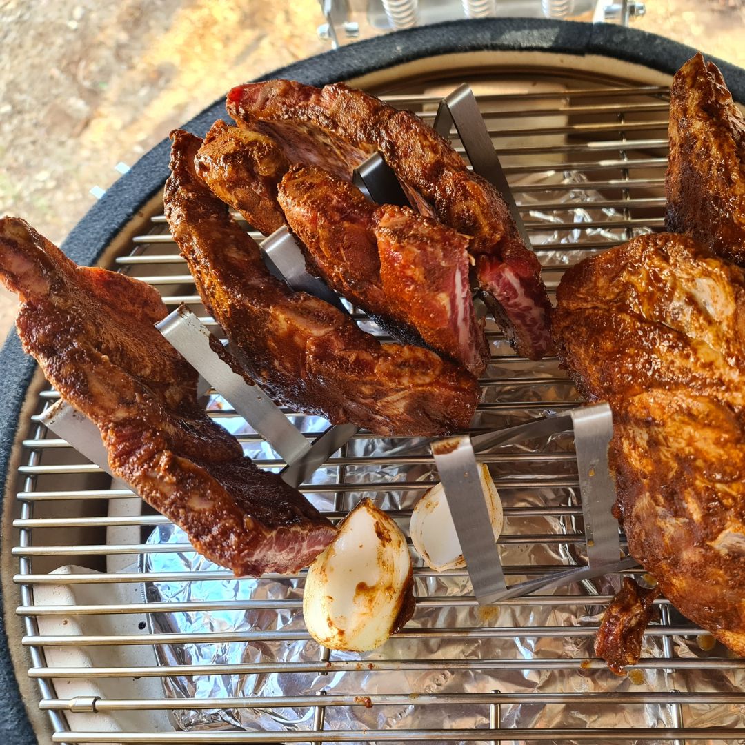 Lifespace Premium Stainless Steel T-Bone / Chop Rack - 4 Slot - Lifespace