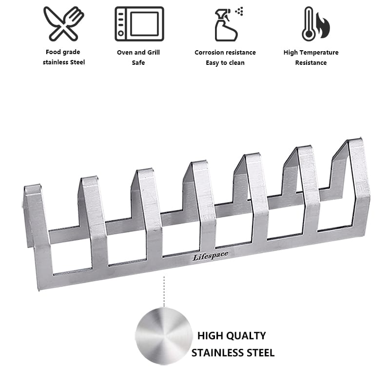 Lifespace Premium Stainless Steel Tjop / Chop Rack - 6 Slot - Lifespace