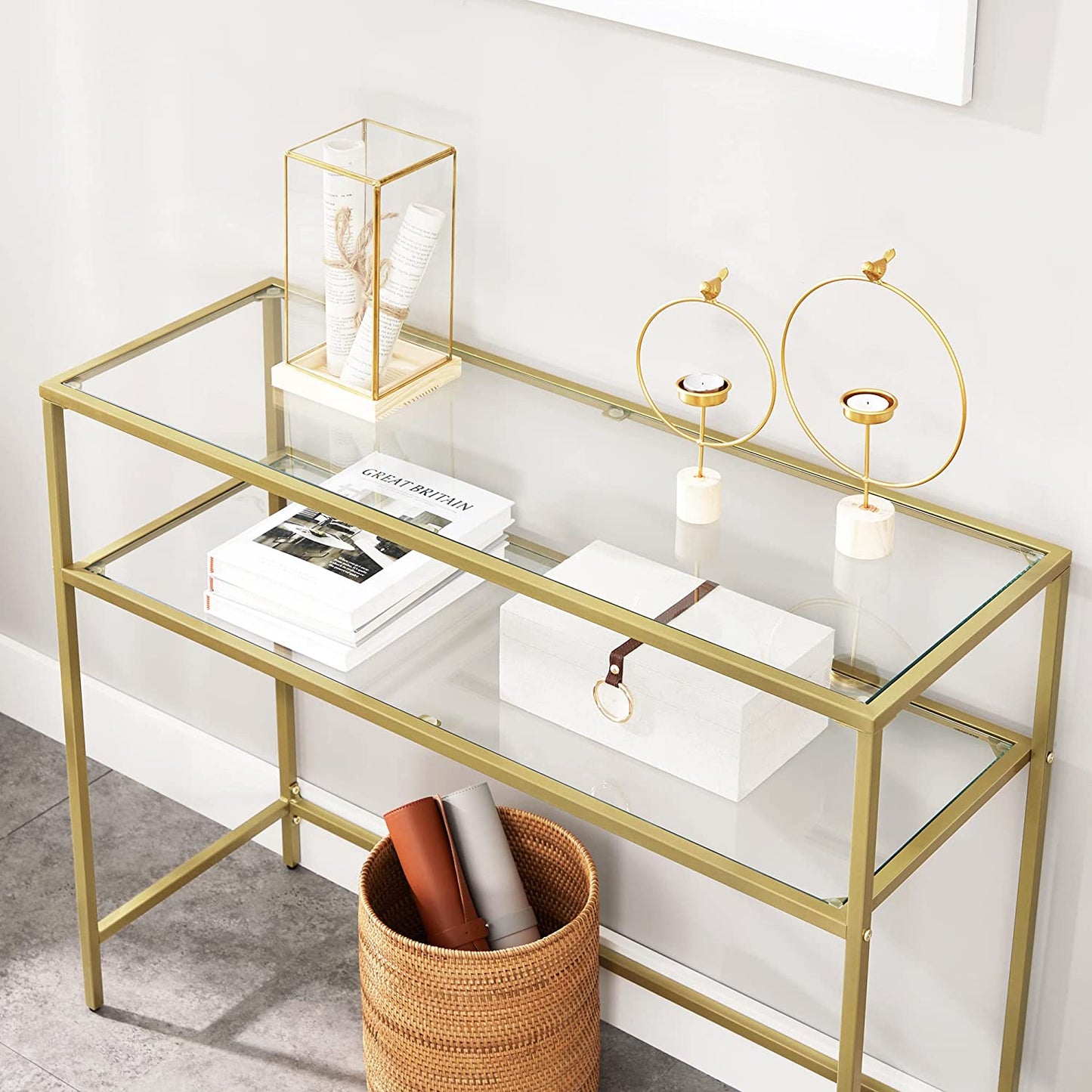 Lifespace Quality Console Hall Table with Gold Frame - Lifespace