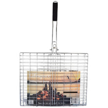 Load image into Gallery viewer, Lifespace Quality Large Braai Grid Basket with Folding Handle - Chrome - Lifespace