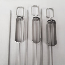 Load image into Gallery viewer, Lifespace Quality Set of 6 Stainless Steel Flat Kebab Skewers with Push Bar - Lifespace