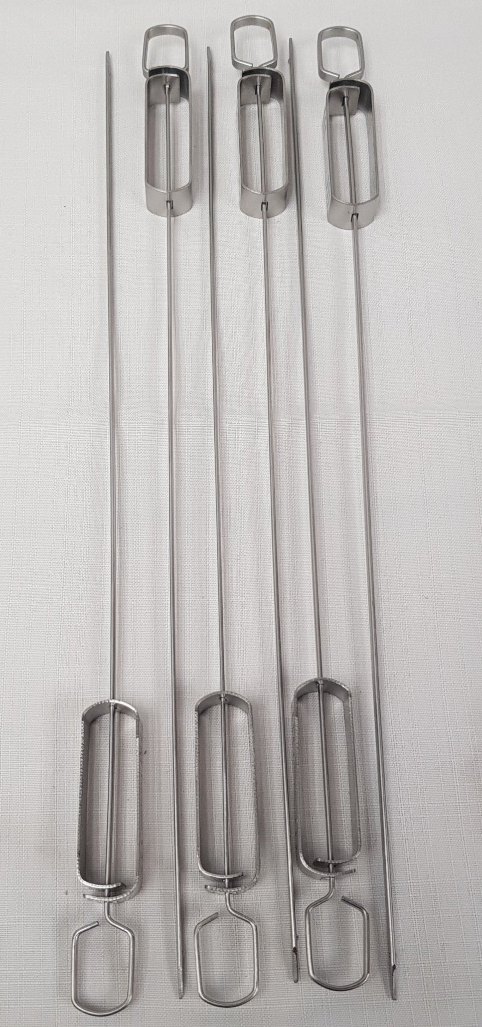 Lifespace Quality Set of 6 Stainless Steel Flat Kebab Skewers with Push Bar - Lifespace