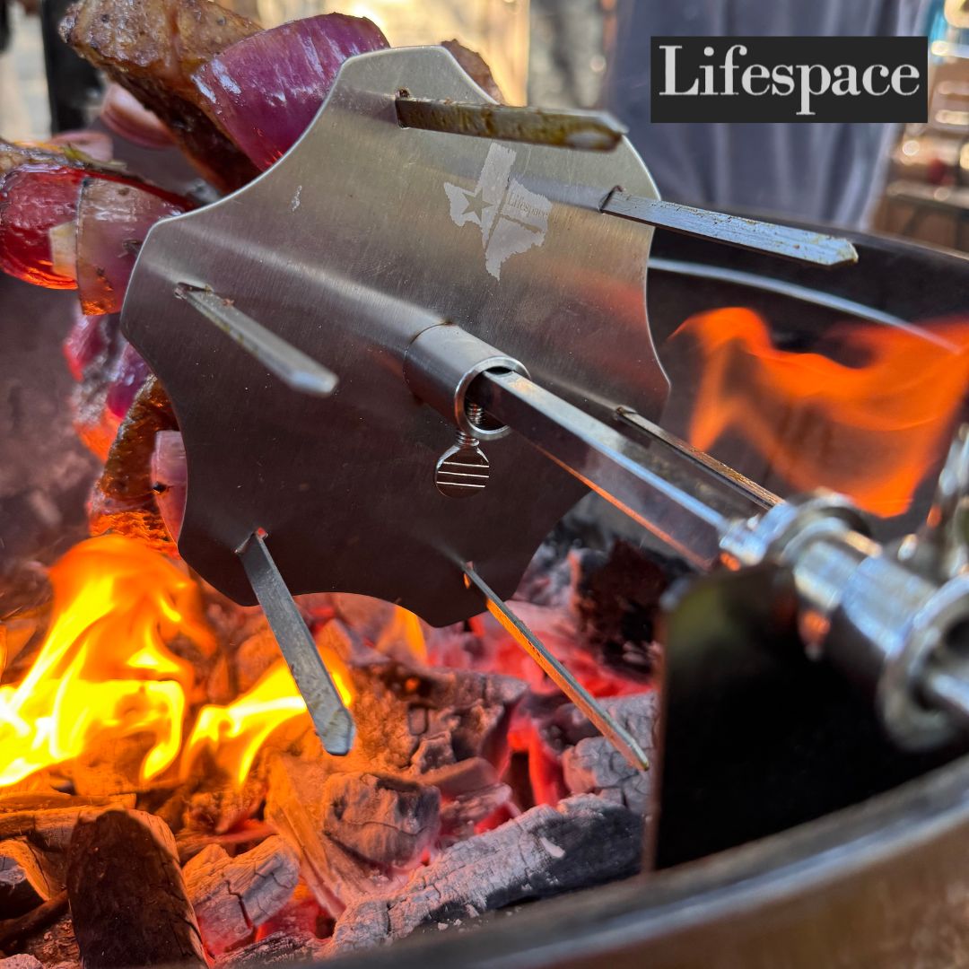 Lifespace Rotisserie Braai Grilling Skewer Set - Lifespace
