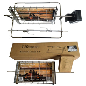 Lifespace Rotisserie Kit with Motor & Standard Flat Basket - Lifespace