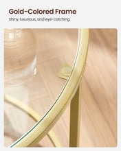 Load image into Gallery viewer, Lifespace Round Glass Side End Table with Gold Frame - Lifespace