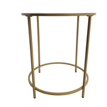 Load image into Gallery viewer, Lifespace Round Glass Side End Table with Gold Frame - Lifespace