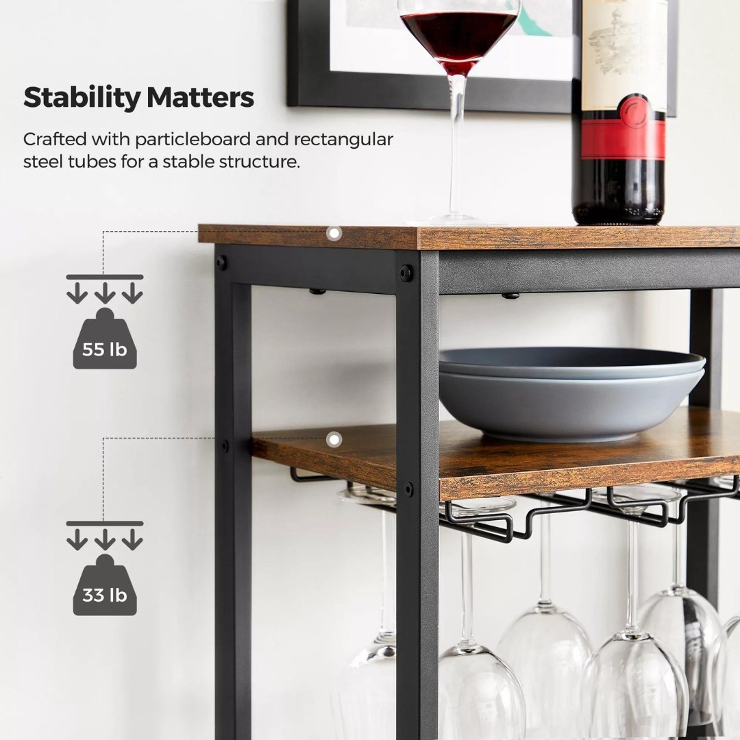 Lifespace Rustic Industrial 20 Bottle Wine Rack - Lifespace