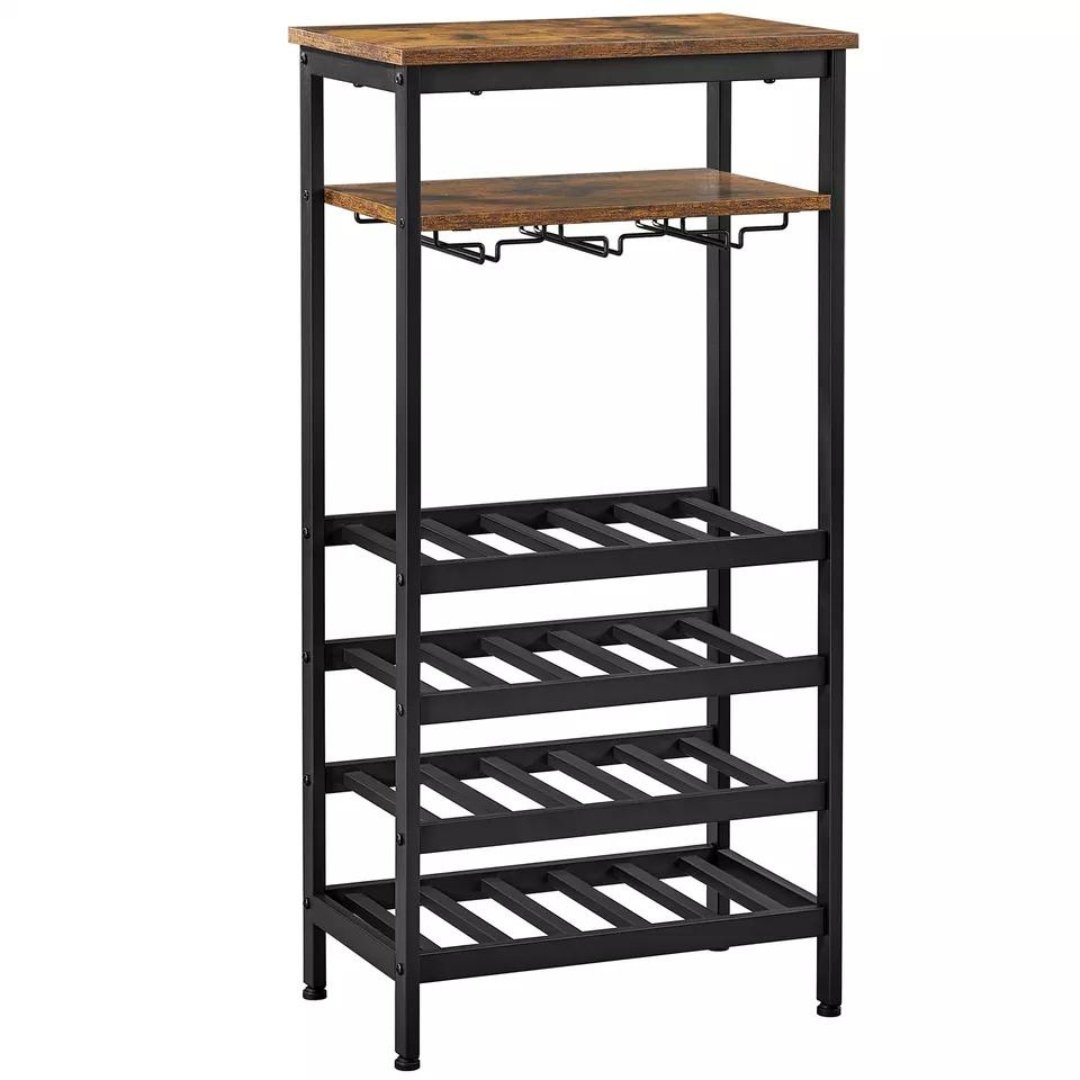 Lifespace Rustic Industrial 20 Bottle Wine Rack - Lifespace