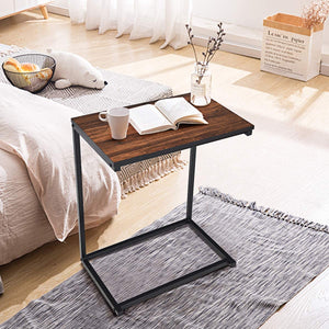 Lifespace Rustic Industrial C Shape Sofa Side Table - Lifespace