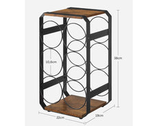 Load image into Gallery viewer, Lifespace Rustic Industrial Countertop Wine Rack - 6-Bottle Wine Holder - Lifespace
