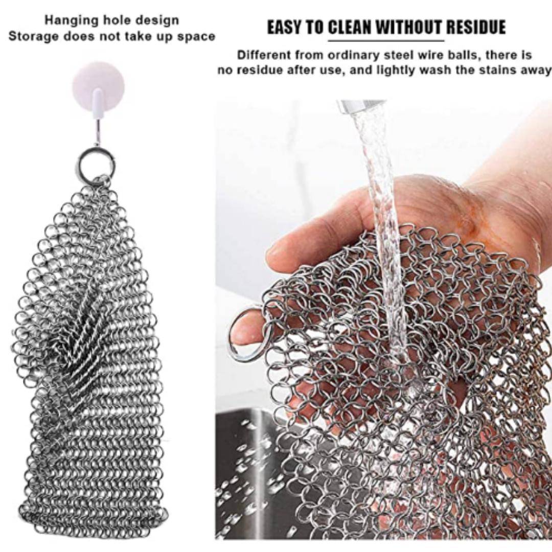 Lifespace Stainless Steel Cast Iron (Potjie) Chainmail Scrubber - Lifespace