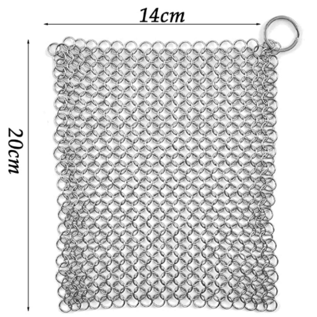 Stainless Steel Cast Iron Cleaner Chainmail Scrubber Skillet Grill Scraper  with Hanging Ring - China Cleaning Brush and Kitchen Dish Washing price