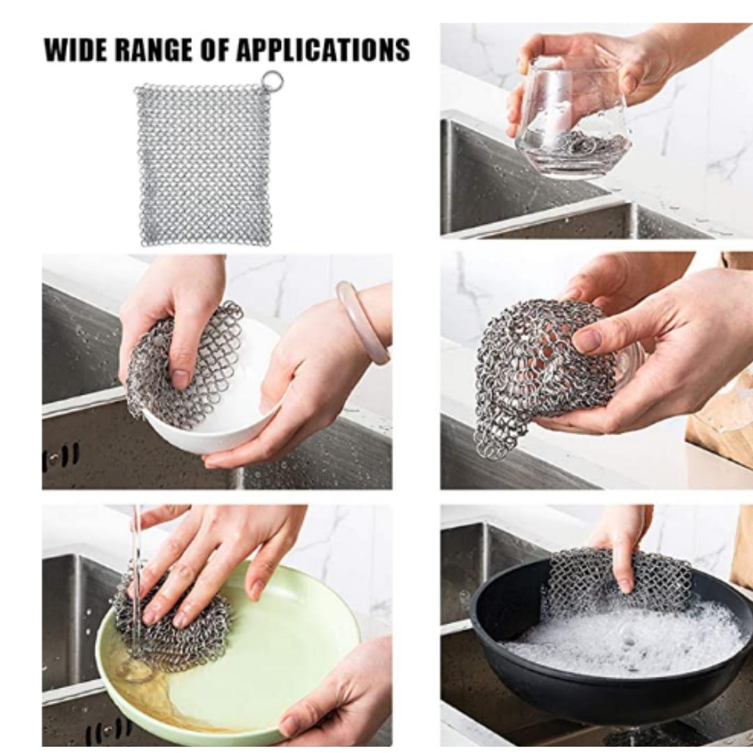 Lifespace Stainless Steel Cast Iron (Potjie) Chainmail Scrubber - Lifespace