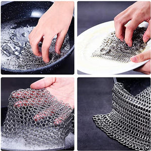 Lifespace Stainless Steel Cast Iron (Potjie) Chainmail Scrubber - Lifespace