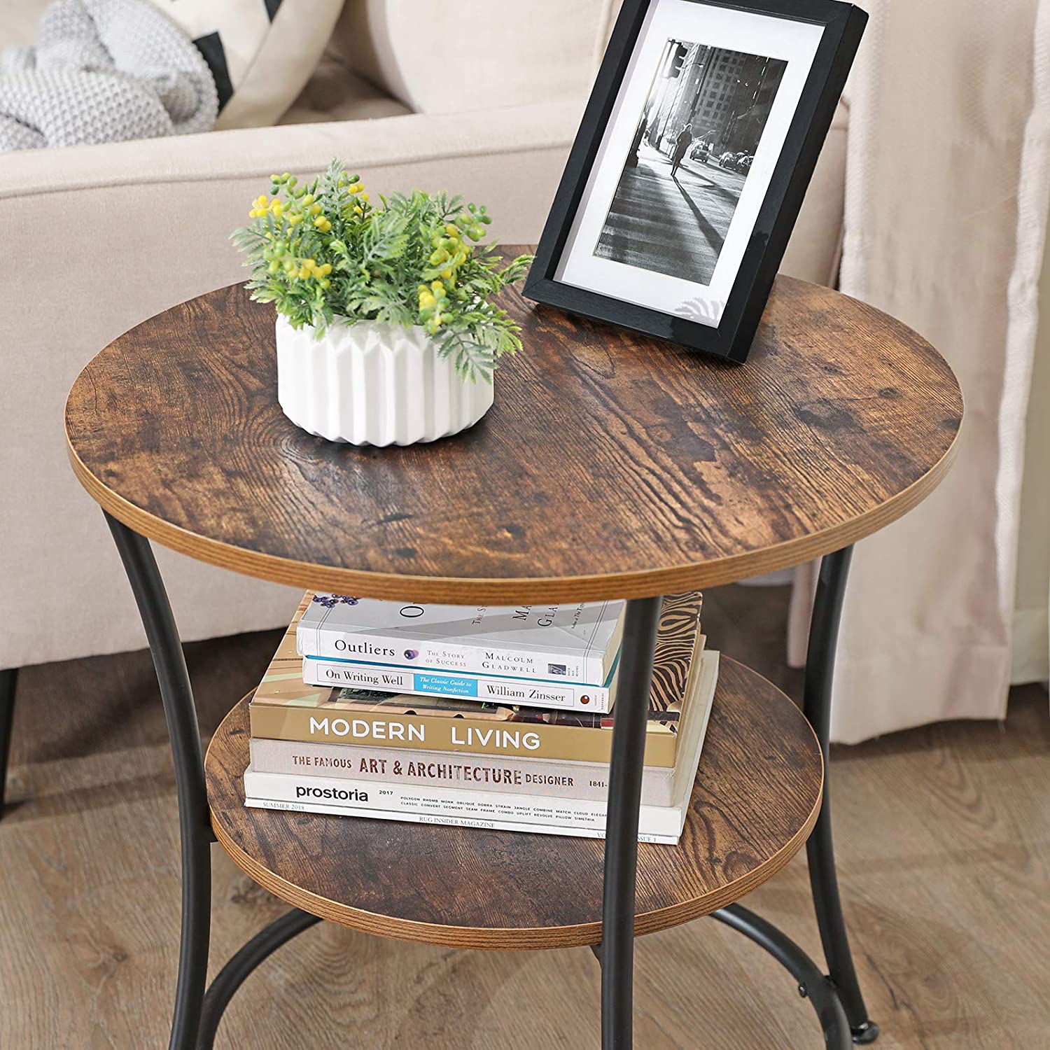 Lifespace Unique Living Room Round Coffee Side Table - Lifespace