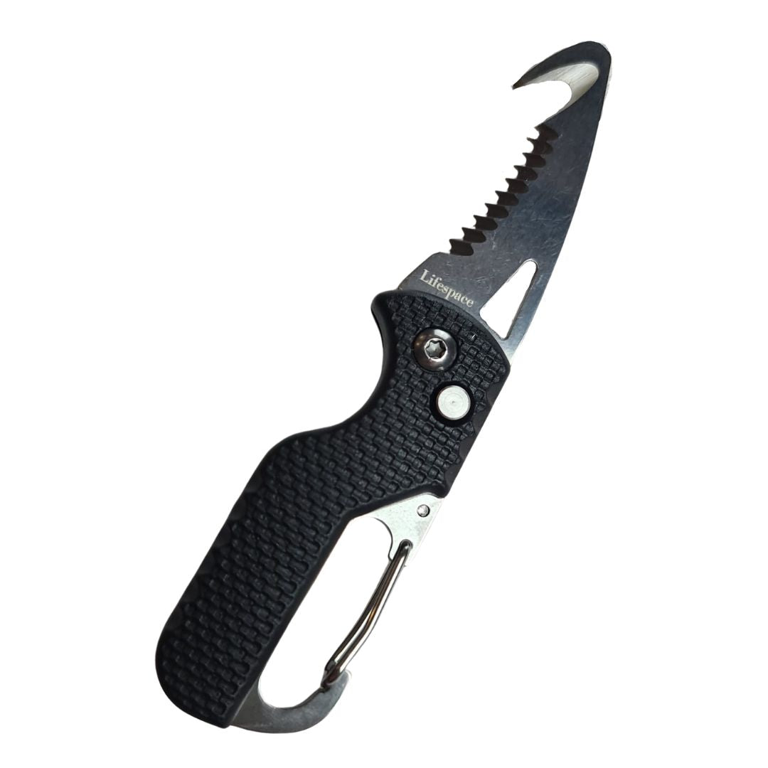 Lifespace Utility Keychain Knife / Seatbelt Cutter with Carabiner - Lifespace