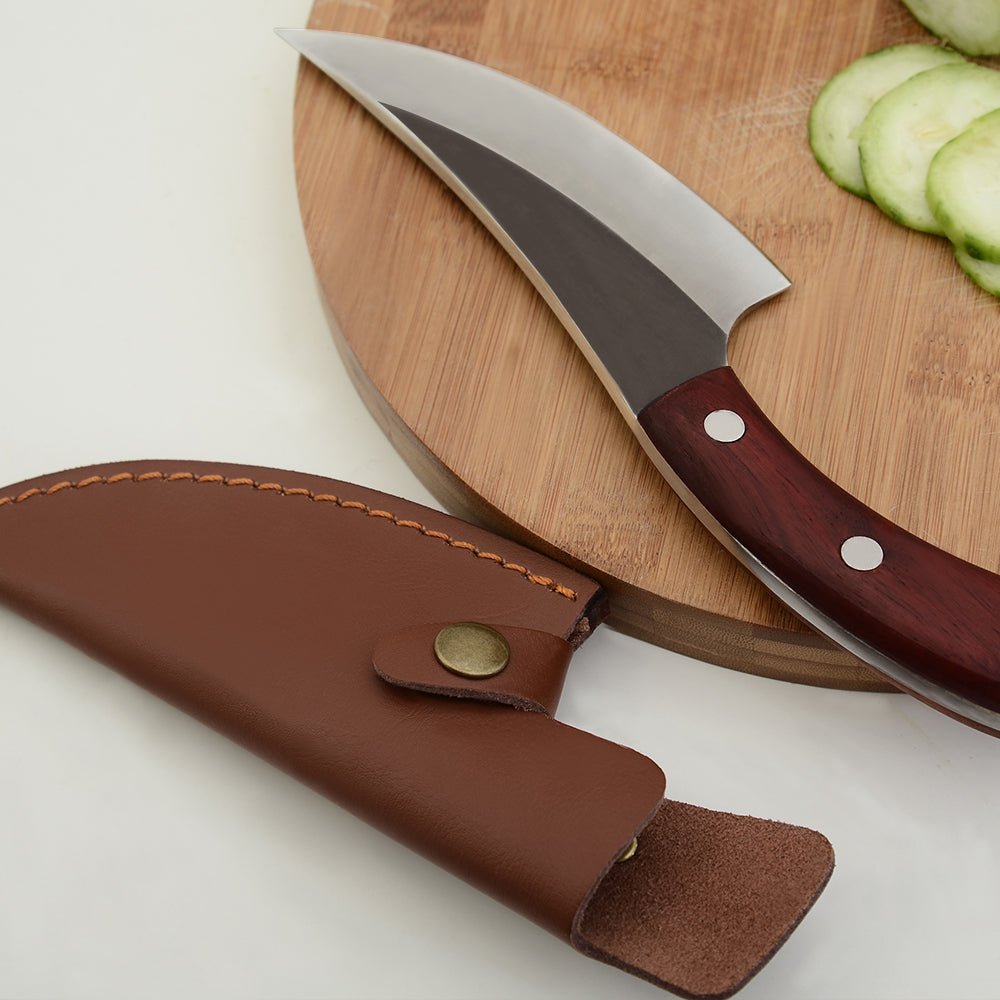 Lifespace Viking Style Chef Knife with Wood Handle & Sheath - Lifespace