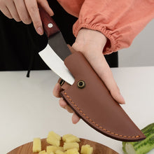 Load image into Gallery viewer, Lifespace Viking Style Chef Knife with Wood Handle &amp; Sheath - Lifespace