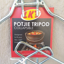 Load image into Gallery viewer, LK&#39;s Potjie Tripod - Collapsible - Mild Steel - Lifespace