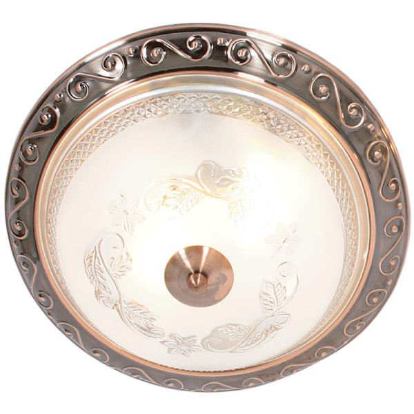 Metal Base with Clear and Frosted Patterned Glass CF216 COPPER - Lifespace