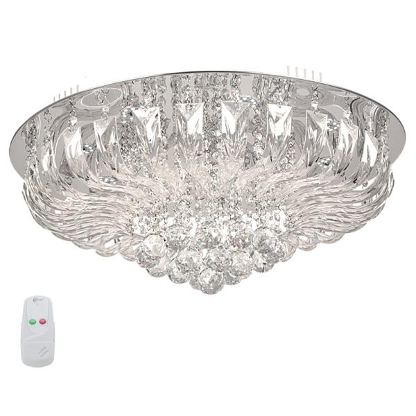 Metal Ceiling Fitting with Glass and Crystals CF010/12 CHROME - Lifespace