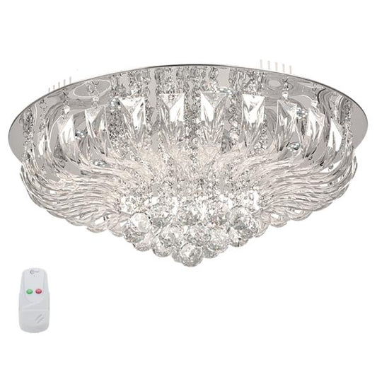 Metal Ceiling Fitting with Glass and Crystals CF010/12 CHROME - Lifespace