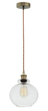 Load image into Gallery viewer, Pendant Antique Bronze Cord Pendant with Clear Glass - Lifespace
