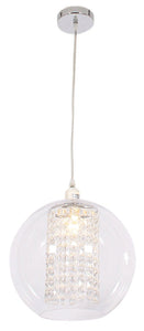 Pendant Polished Chrome with Clear Acrylic Cover and Acrylic Crystals - Lifespace