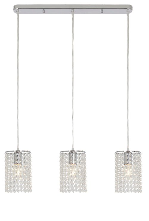 Pendant Polished Chrome with Clear Acrylic Crystals - Lifespace