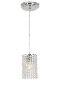 Pendant Polished Chrome with Clear Arcylic Crystals - Lifespace