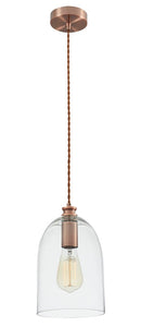 Pendant Red Bronze Cord Pendant with Clear Glass - Lifespace
