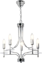 Load image into Gallery viewer, Polished Chrome Chandelier -5x 60W SES Width 480mm Height 480mm Chain 1000mm - Lifespace