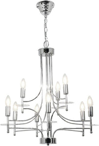 Polished Chrome Chandelier -9 x 60W SES Width 600mm Height 630mm Chain 1000mm - Lifespace