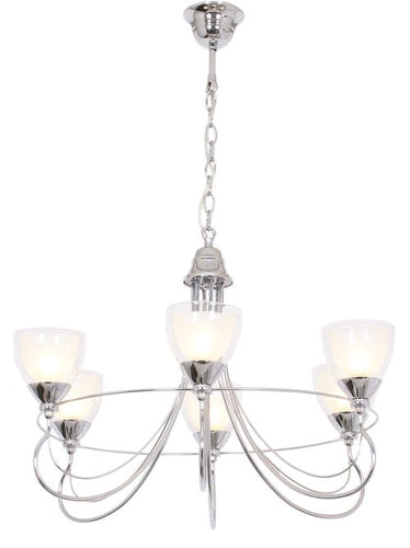 Polished Chrome Chandelier with Frosted Inner and Clear Outer Glass -6x 40W G9 (Excluded) - Lifespace