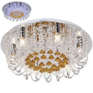 Polished Chrome Flush Mount Ceiling Fitting with Clear and Amber Crystals CF2826/6 LED - Lifespace
