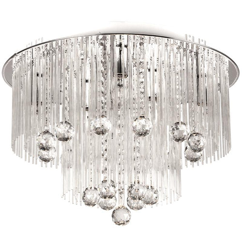 Polished Chrome LED Ceiling Fitting with Crystals - Lifespace