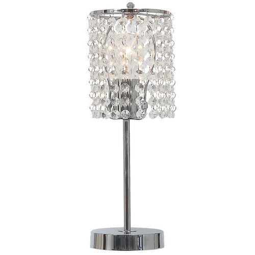 Polished Chrome Table Lamp with Clear Acrylic Crystals - Lifespace