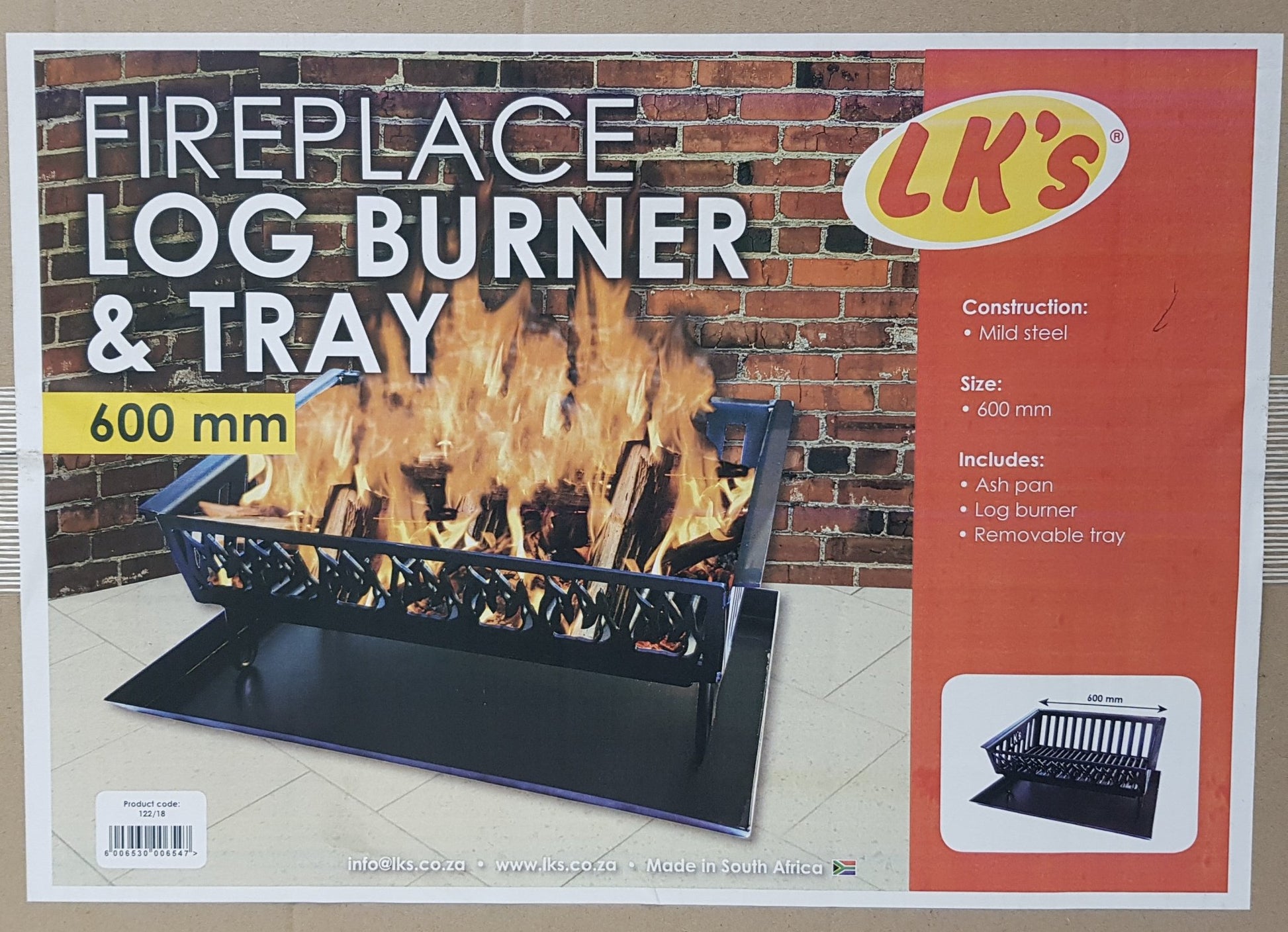 Quality Fireplace Log Burner and Tray - 600mm - Lifespace