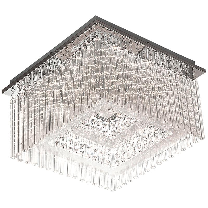 Stainless Steel LED Ceiling Fitting with Glass and Acrylic Crystals - Lifespace