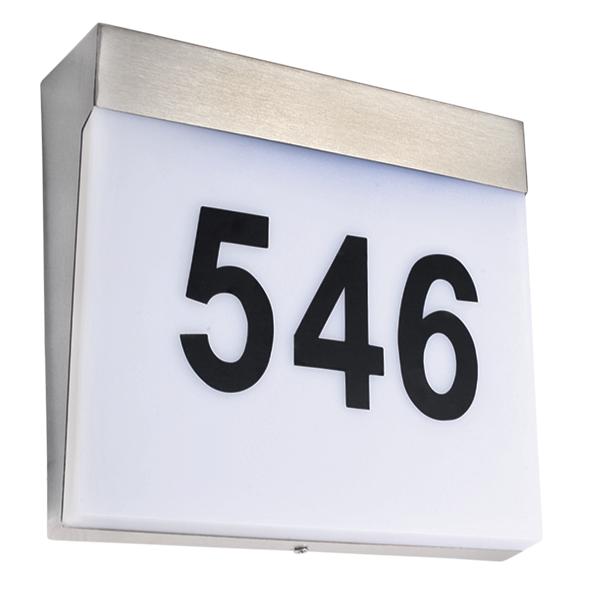 Stainless Steel with Opal Polycarbonate House Number Light - Lifespace