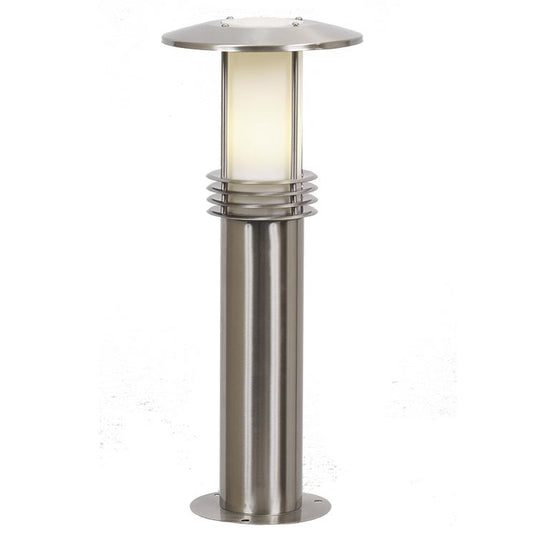 Stainless Steel with White Perspex Cover Outdoor Bollard - Lifespace