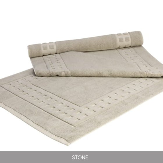 Terry Lustre 1000 Range 1070gsm Bath Mats - White and Stone - Lifespace