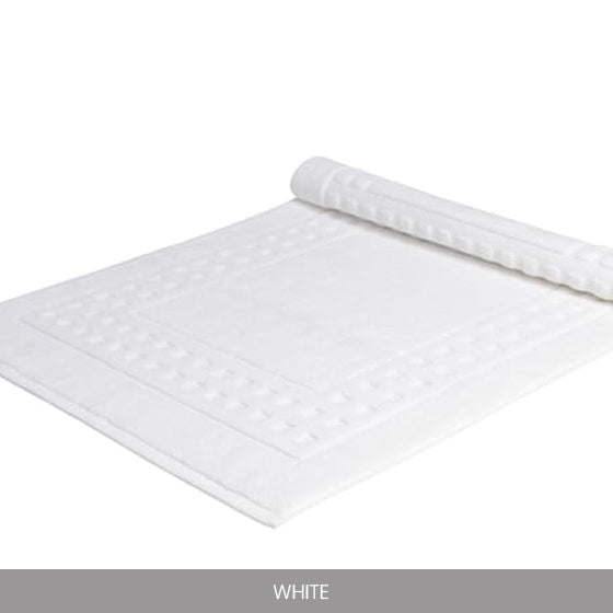 Terry Lustre 1000 Range 1070gsm Bath Mats - White and Stone - Lifespace